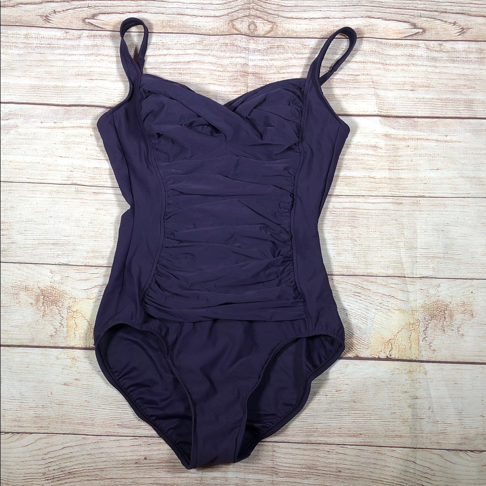 Ruby Ribbon Classic One-Piece Swimsuit in Deep Plum